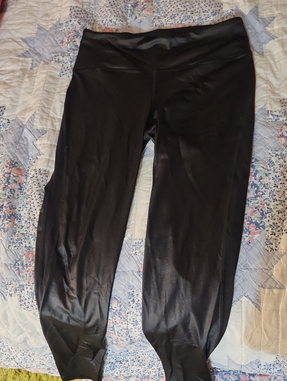 Victoria's Secret Black High-Waist Faux Shine Leggings